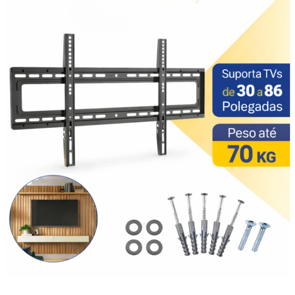 Suporte Para TV Fixo Parede e Painel 30 a 86 Polegadas Universal Ultra Reforçado