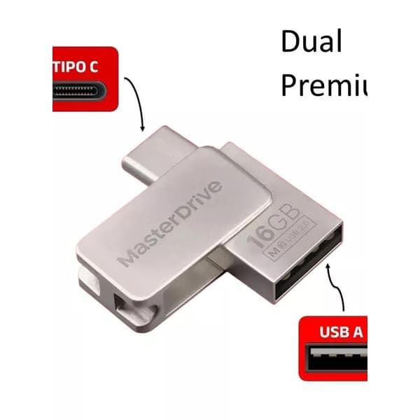 Mini Pen Drive 16gb  Dual Premium Tipo C USB - A Class 10 USB 2.0 MasterDrive