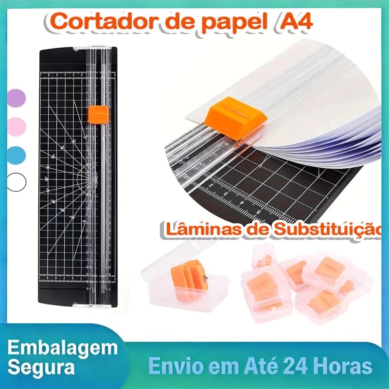 Guilhotina Portátil A4 Lâmina Resistente Fácil Manuseio Envio Imediato
