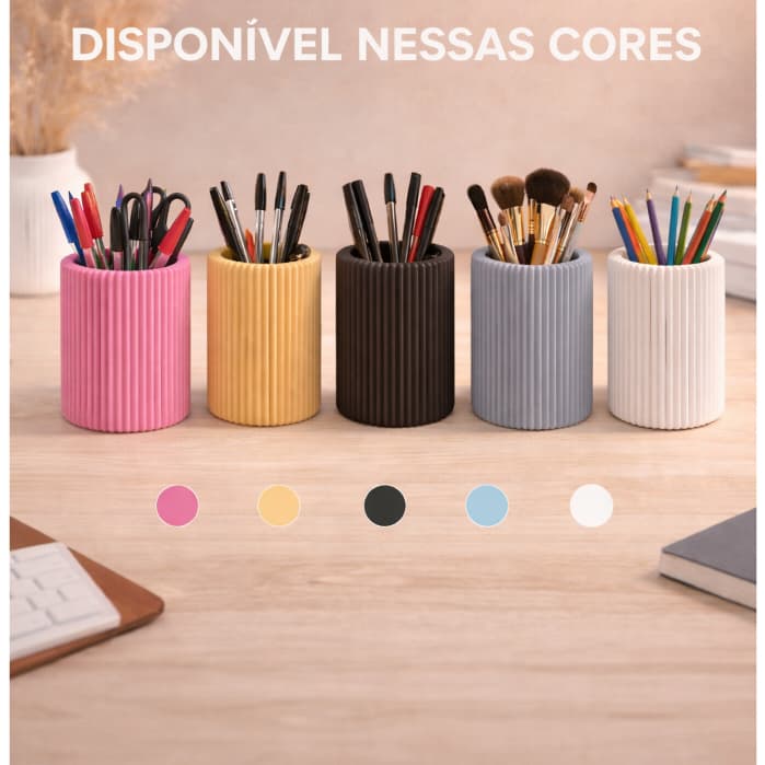 Porta Canetas Organizador de Mesa Escritório para Lápis e Pincéis