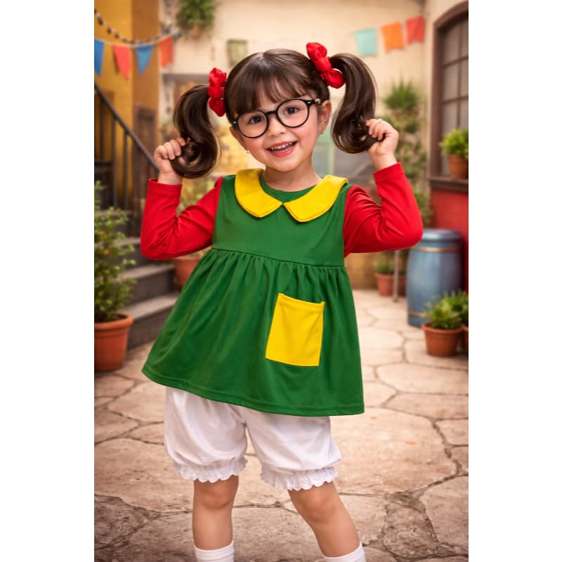 FANTASIA INFANTIL CHIQUINHA - VILA DO CHAVES PARA ANIVERSARIOS FESTAS CARNAVAL