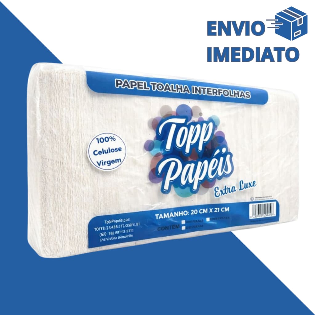 Papel Toalha Interfolha Branco 20x21 C/1.000 folhas Premium