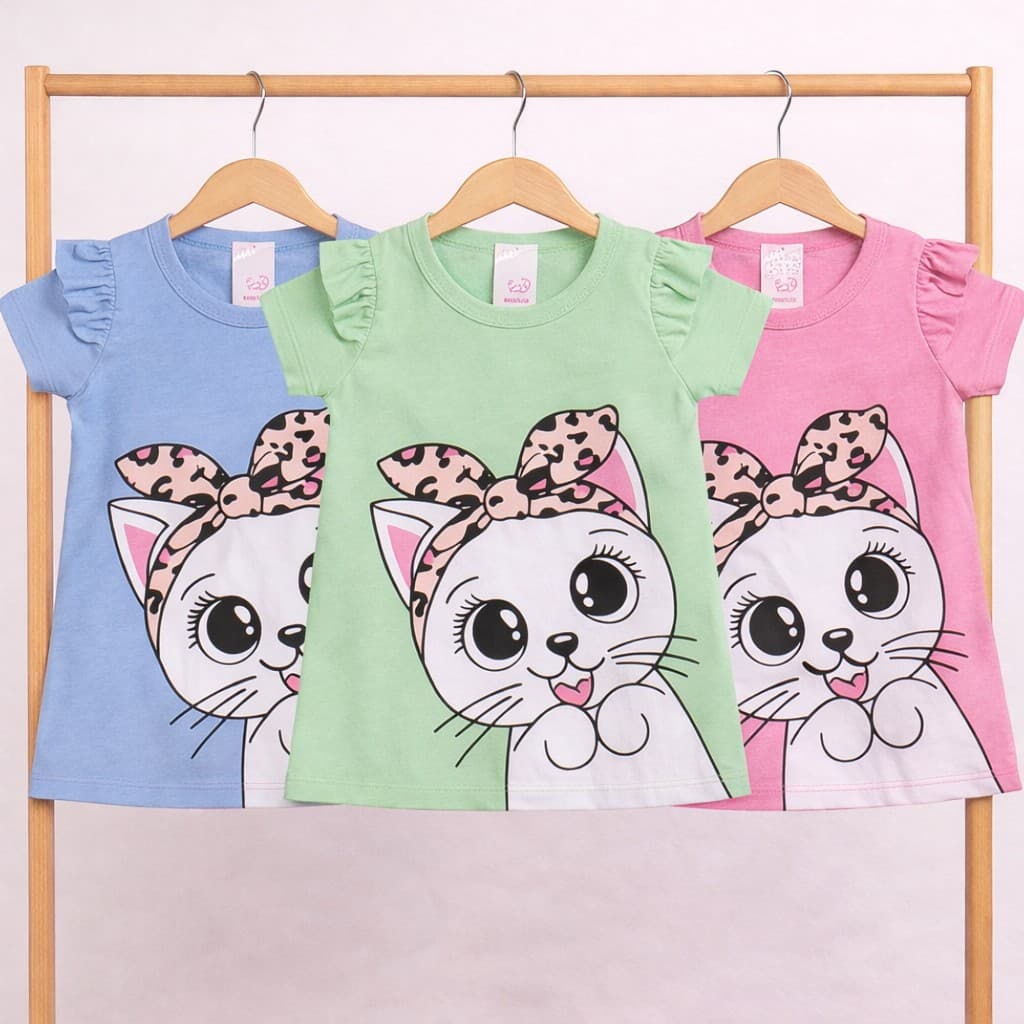 Vestido Bebê Menina Algodão Verão | Tamanhos P M G | Vestidinho Infantil com Babado