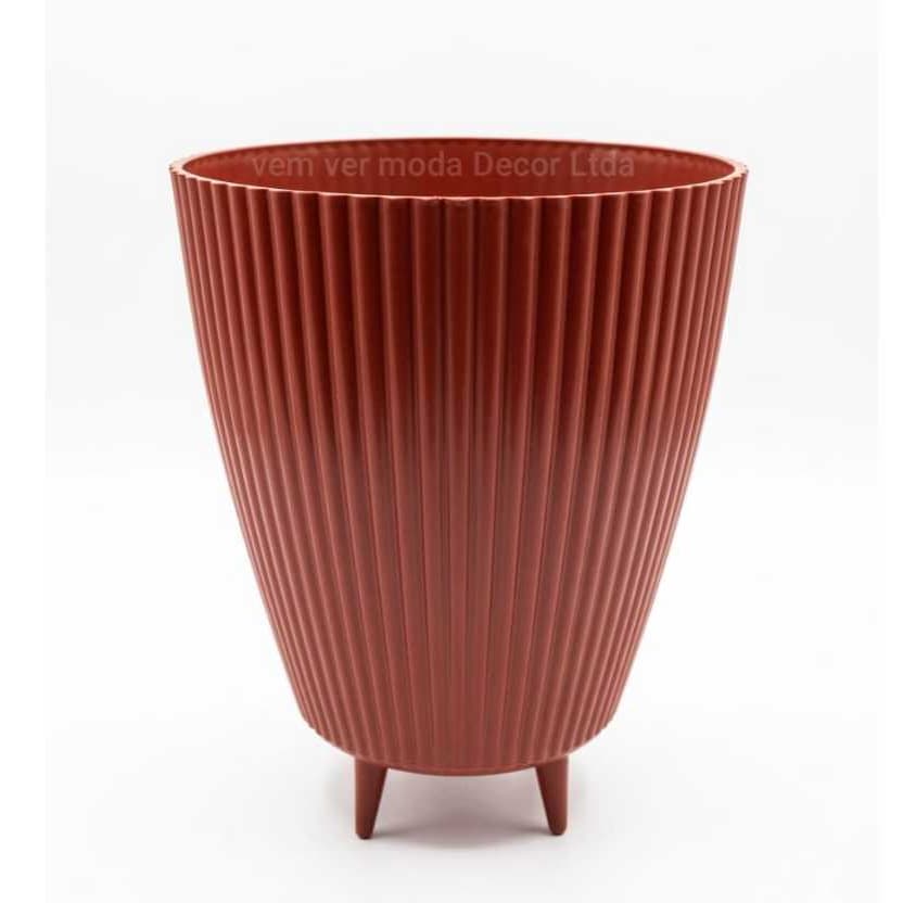 Vaso para Planta Canelado 34x26 Coluna Decorativo Jardim Sala Moderno Resistente