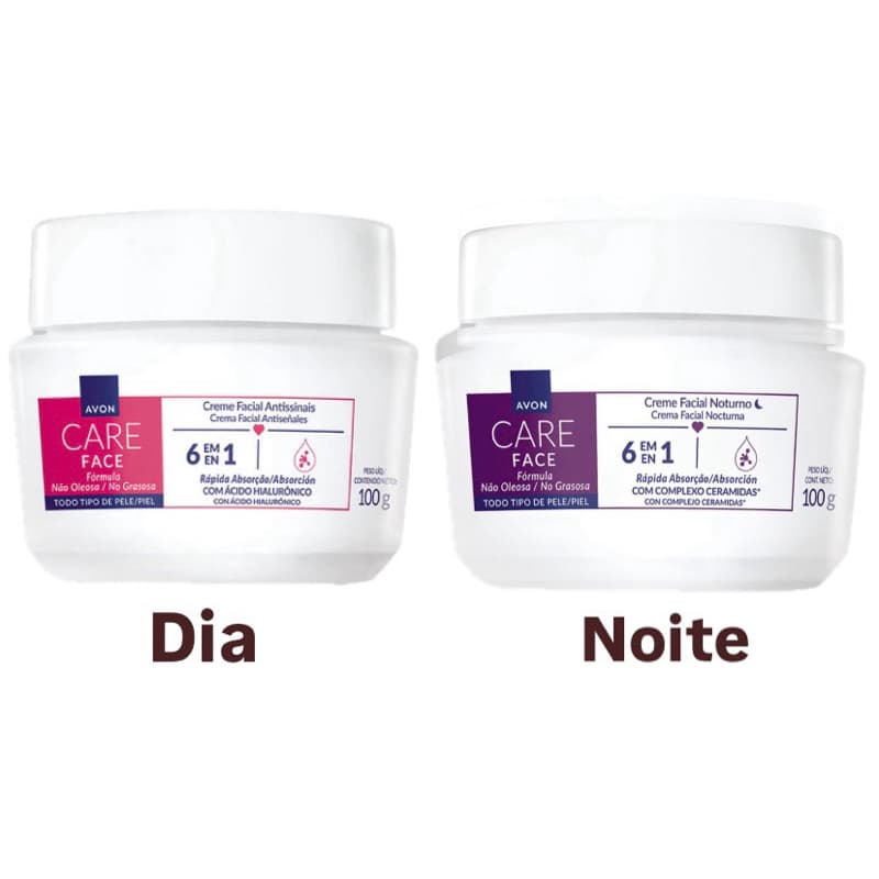 Kit Cremes Faciais Avon Care Dia e Noite (Antissinais e Hidratação) 100g
