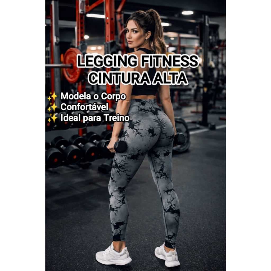 Legging Feminina Longa Academia Cintura Alta Não Transparente Com e Sem Empina Bumbum Várias Cores