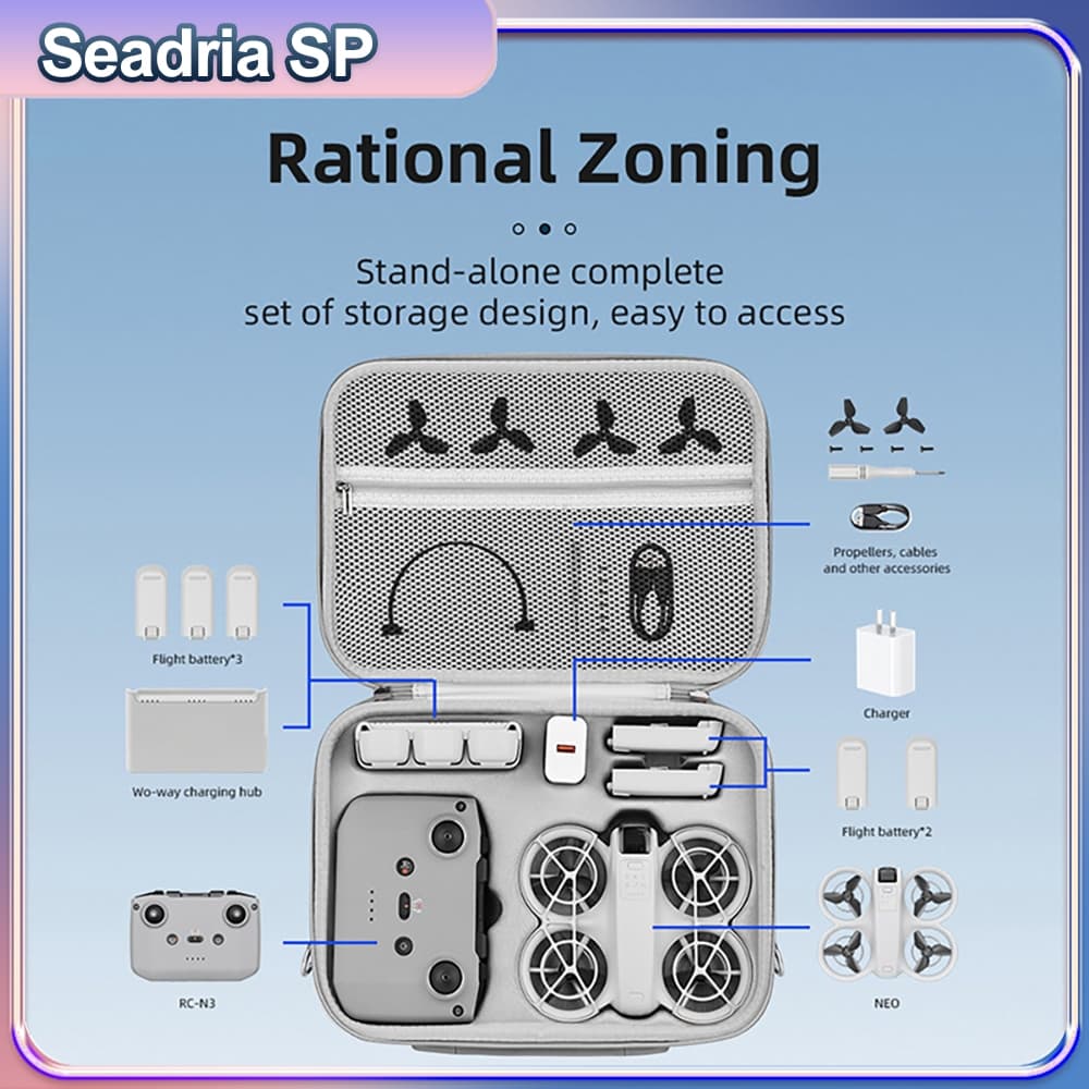 【Pronta Entrega】 Case Estojo De Armazenamento Portátil Para Dji Neo Organizador Caixa