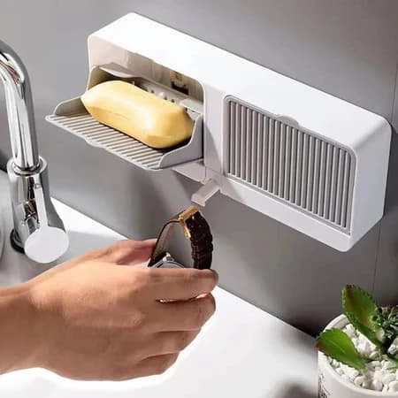 Kit 1/2/3 Saboneteira Dupla Parede Sem Furar Fixação Adesivo para Banheiro