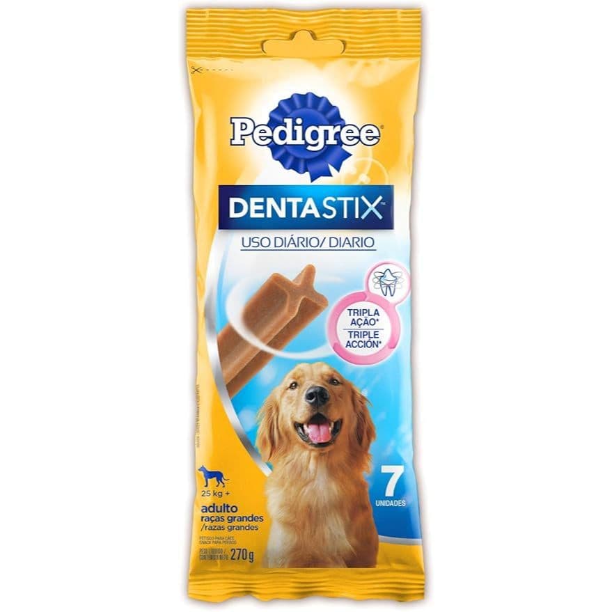 Pedigree Dentastix Raças Grandes 270g 7 Sticks Cuidado Oral para Cães