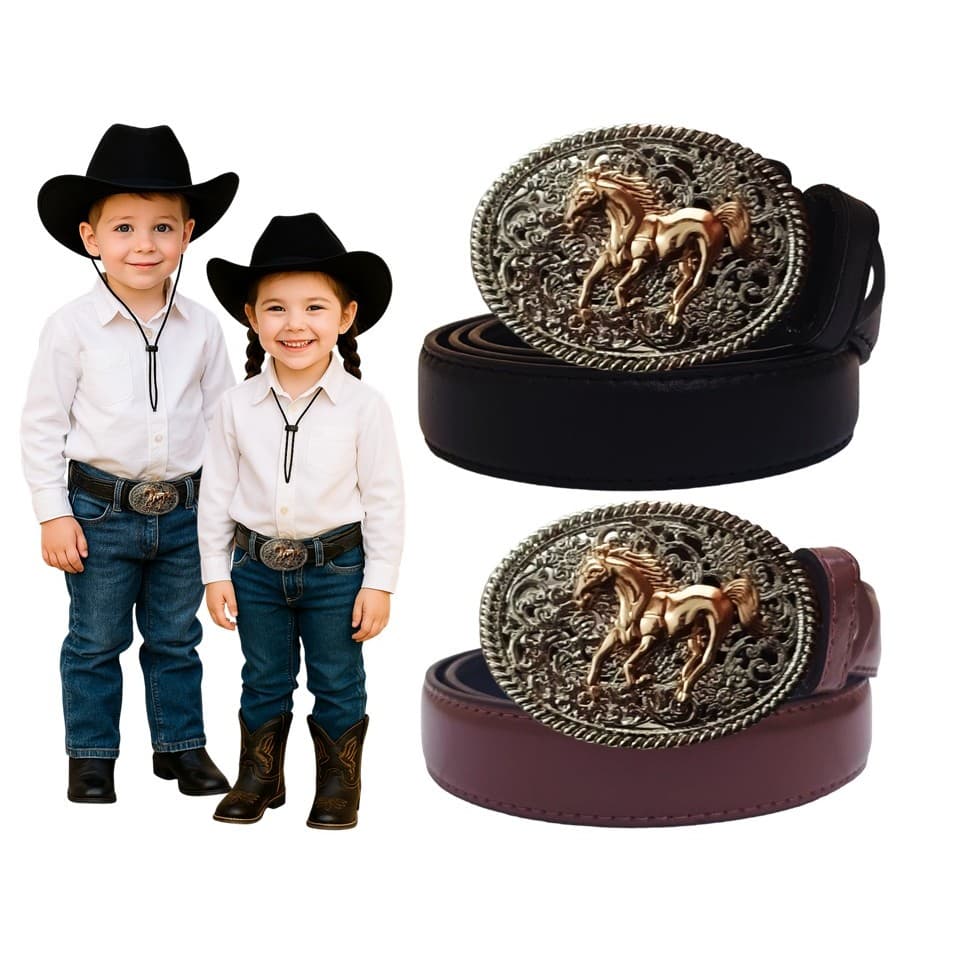CINTO FIVELA COUNTRY 2 CAVALOS INFANTIL BEBÊ  PRATA FESTA JUNINA SERTANEJO COWBOY SÃO JOÃO