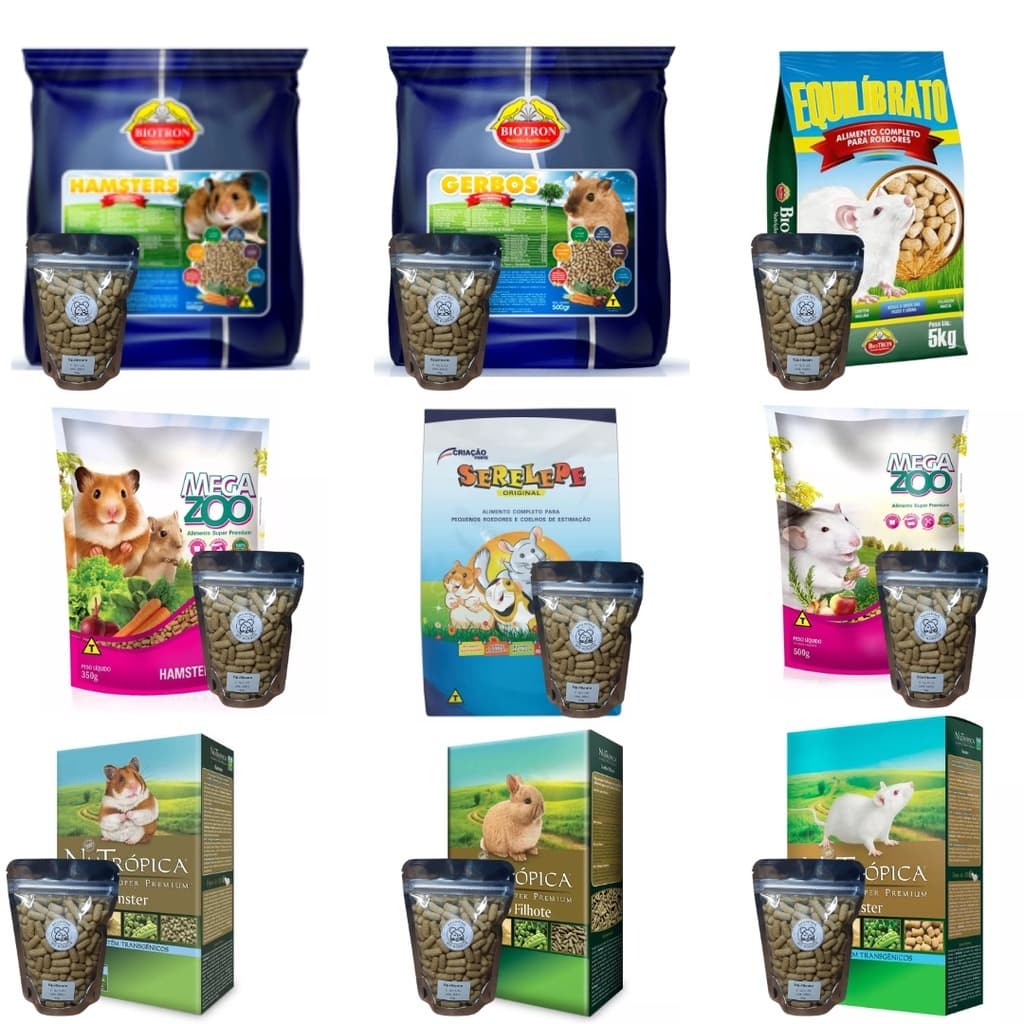 Ração Extrusada para Roedores Serelepe Nutrópica Hamster Gerbos Megazoo Biotron Twister