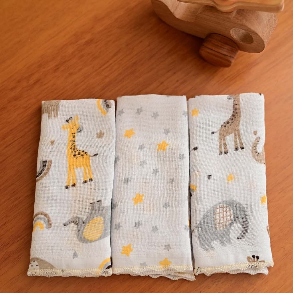 Kit Pano de Boca Bebê 100% Algodão 34x40 | Fralda de Boca Macia Enxoval Bebê Menino Menina | Rosa Azul Bege Cinza Creme