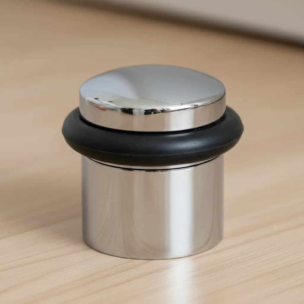 Batedor Amortecedor com anel borracha Porta Piso Chão Aluminio Polido Metal