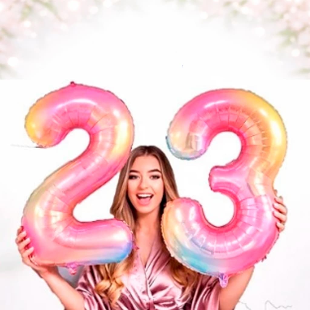 Balão Número Gigante 80cm Metalizado Colorido – Escolha 0 a 9 – Decoração Festa Aniversário