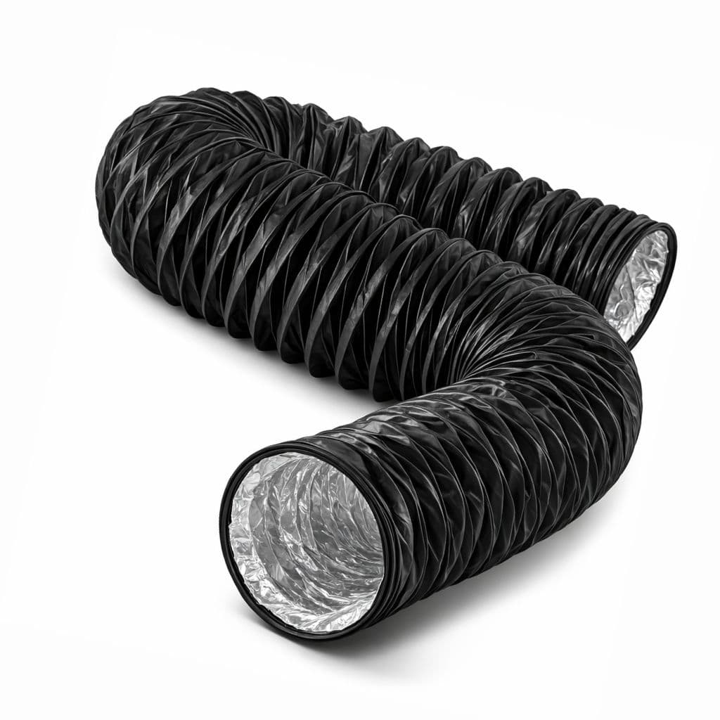 Duto Flexível 100mm 5 Metros Alumínio Com Pvc Preto Para Ar Condicionado Portátil Coifa Exaustor
