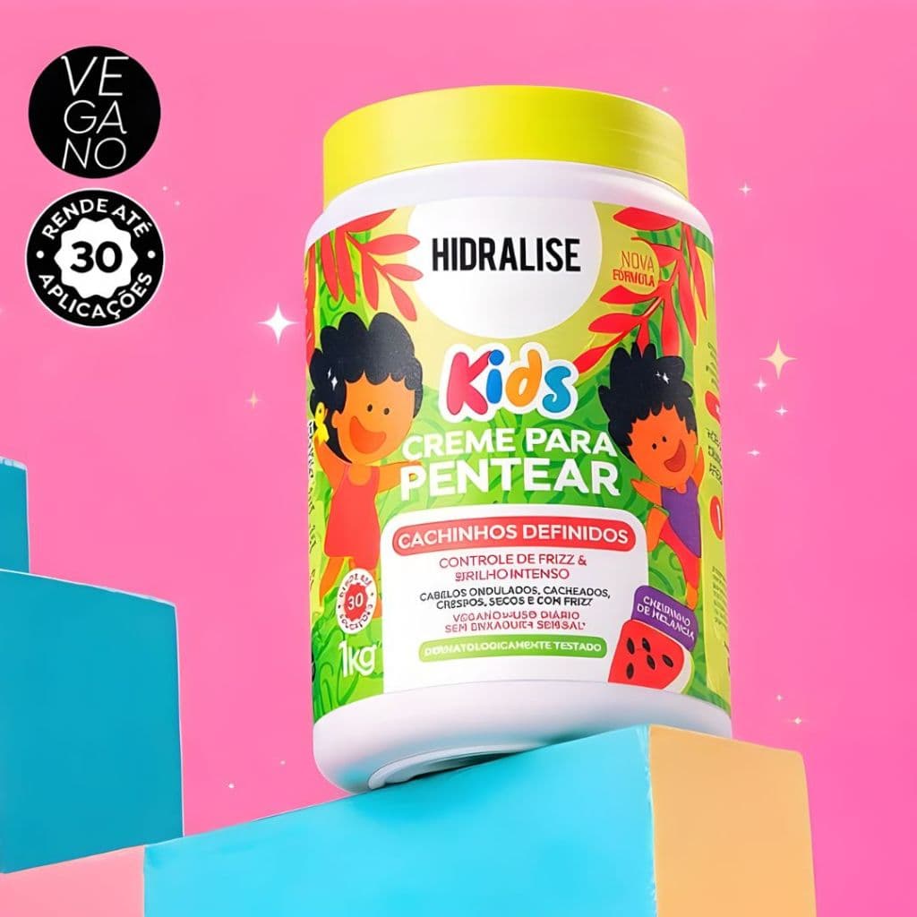 Creme Pentear Infantil Cachos 1kg Hidralise Definição Brilho Sem Frizz Cachinhos