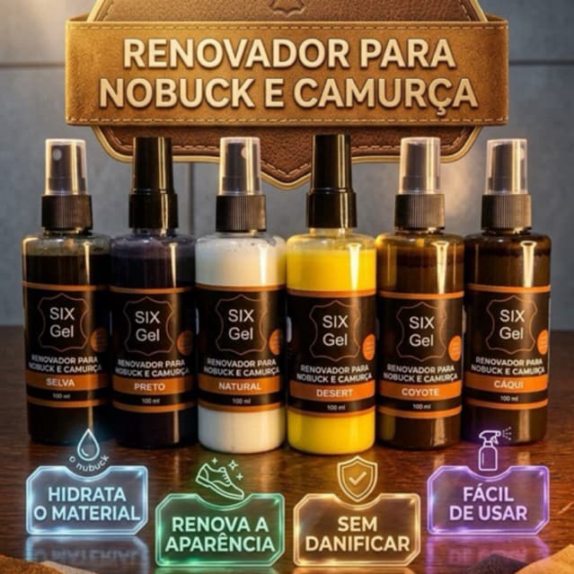 RENOVADOR PARA NOBUCK E CAMURÇA 100ML – RESTAURA, HIDRATA E REVITALIZA BOTAS, COTURNOS E CALÇADOS