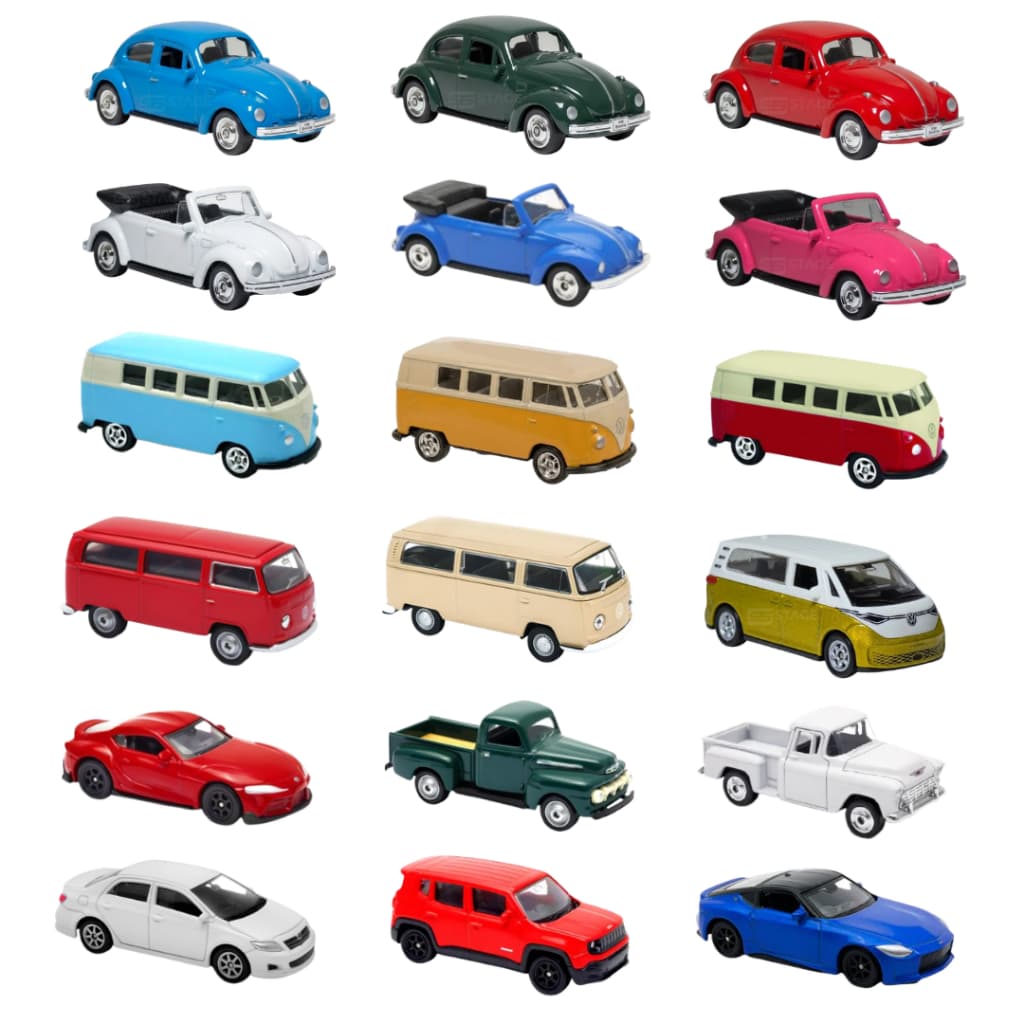 Miniatura California Minis 1/64 - Carrinhos - Vários Modelos - Fusca, Kombi e outros carros
