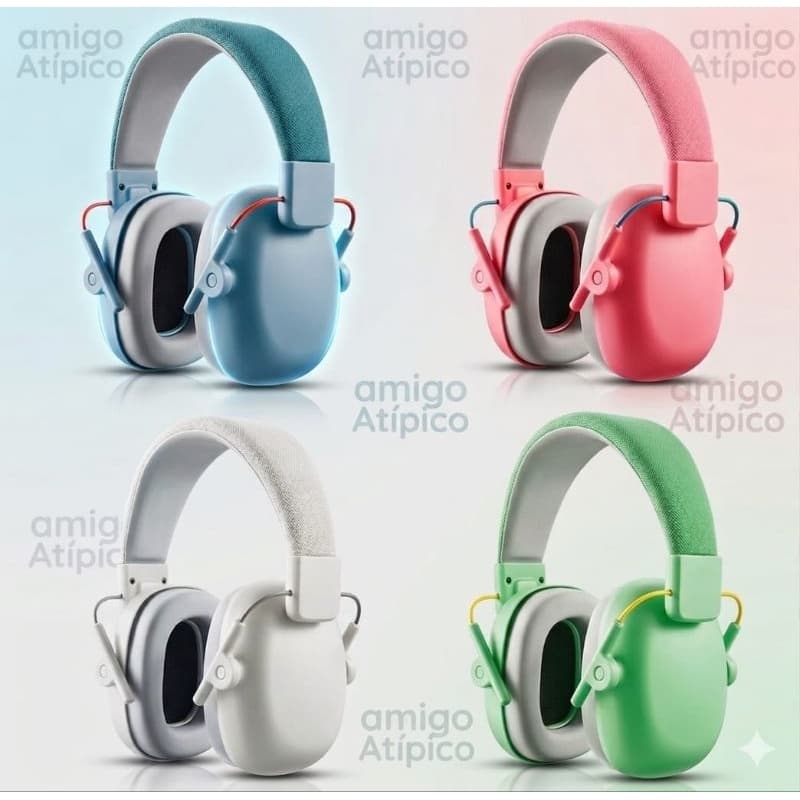 Abafador de Ouvido Protetor Auditivo Som Barulho Ruído Infantil Autismo Tipo Concha TEA