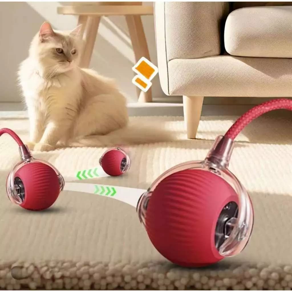 Brinquedos Inteligentes Para Gatos Bola De Rolamento Automática Cauda Falsa Recarregável Elétrico