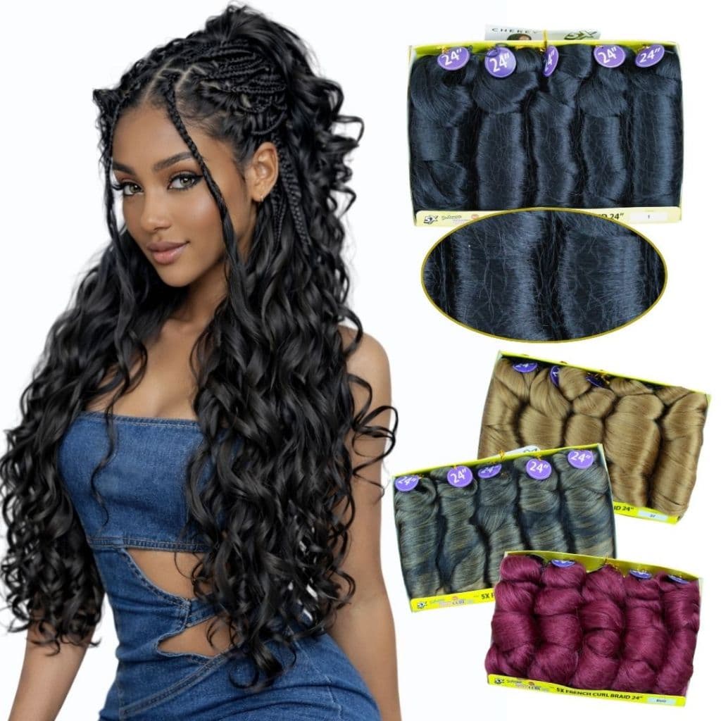 Cabelo Boho French Curl Cherey 400g Aplique de Cabelo Fibra Premim