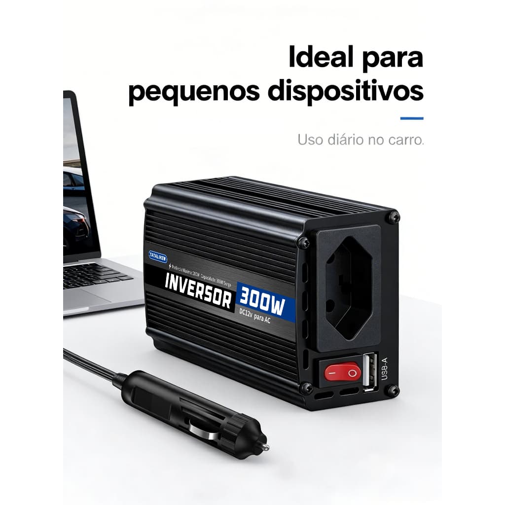 Inversor de onda senoidal modificada de  12V 110V / 220V  300W 600W para carro e celular TATALIKEN