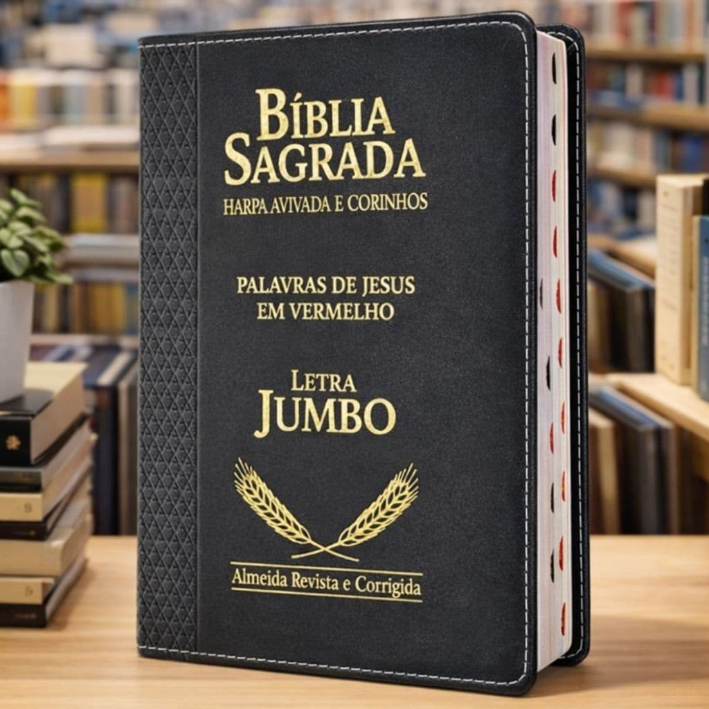Biblia Sagrada Letra Jumbo | Harpa & Corinhos | RC | Luxo Preta