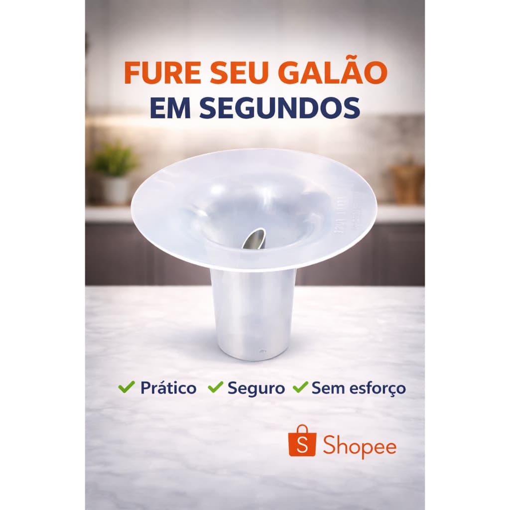 Abridor Furador da tampa do Galão e Garrafão Água Mineral 10 ou 20 Litros Bomba Manual Acqua Fure