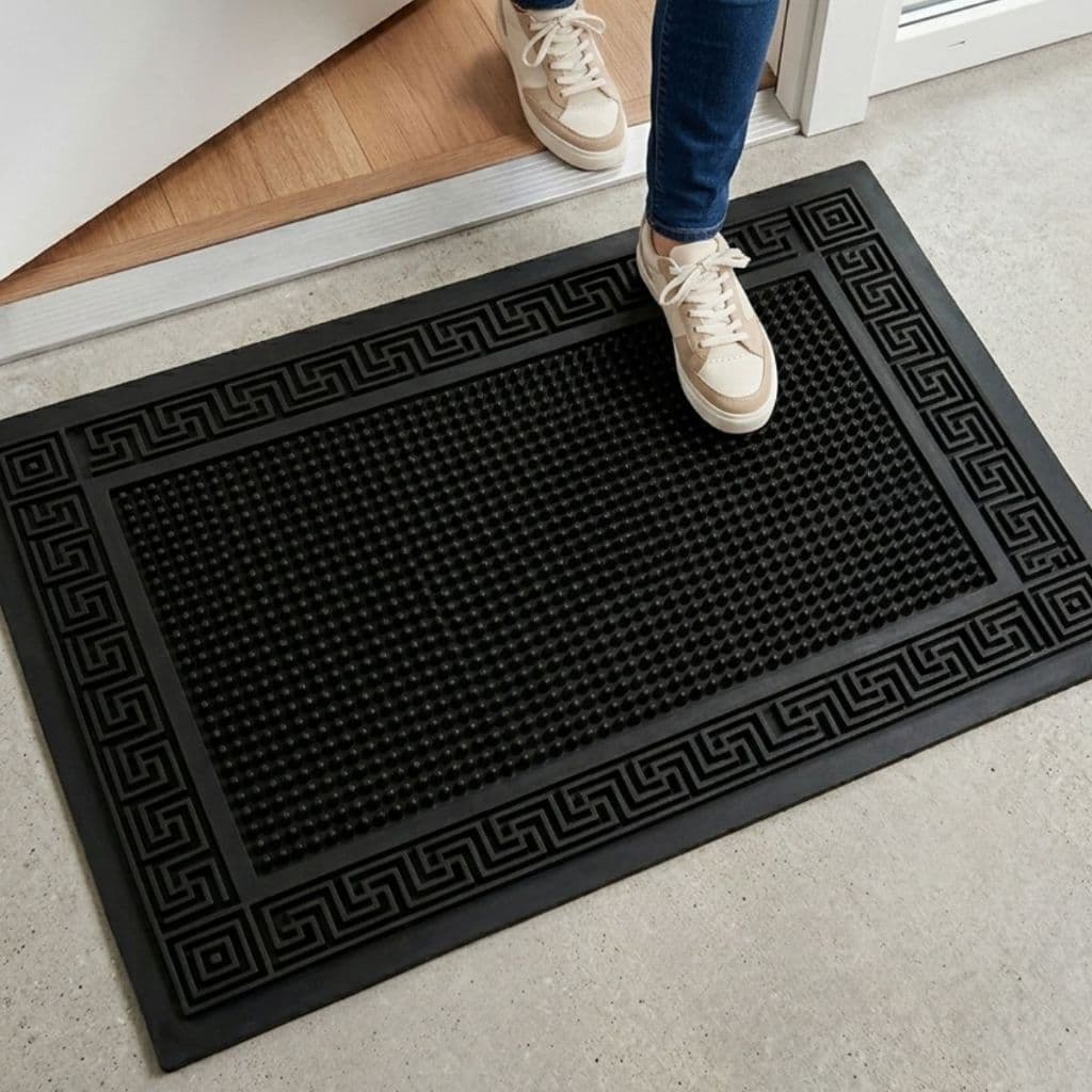 Capacho Tapete Para Porta de Borracha Anti-derrapante Anti Derrapante Preto - 51x37cm