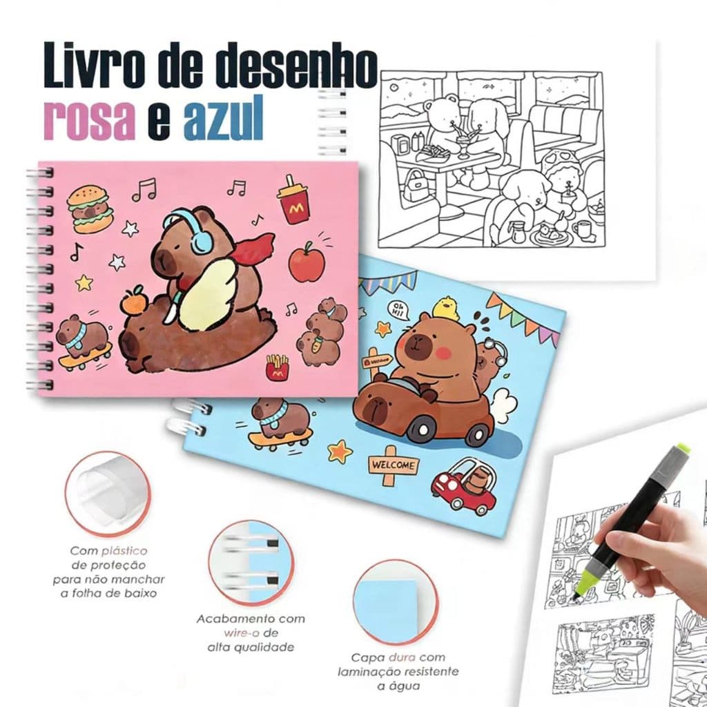 Caderno Artístico de Colorir 50 Páginas para Estímulo Criativo e Diversão