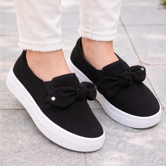 Tênis Feminino Slip On Casual De Laço Confortável Macia Iate Ortopédico Anatômico Oferta