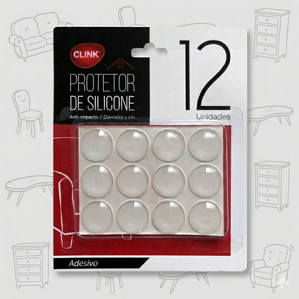 Gota De Silicone Grande 2CM Protetor Adesivo para Mesa de Vidro Portas Redondo 12 Unidades