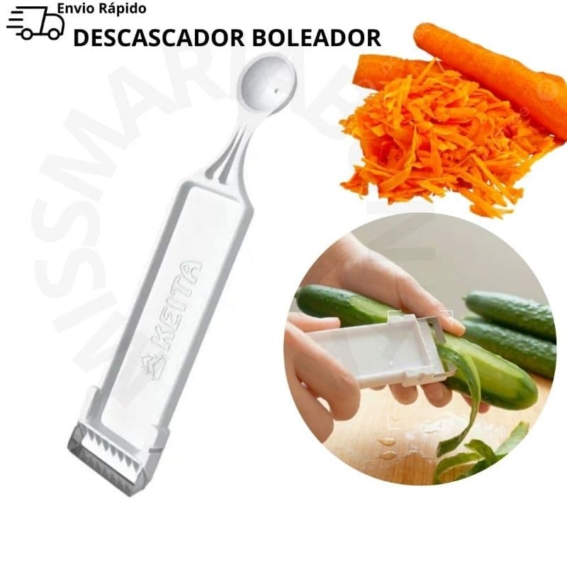 Descascador De Legumes e Boleador de Legumes e Frutas  Aço Inox 2 Em 1 Keita-MMB