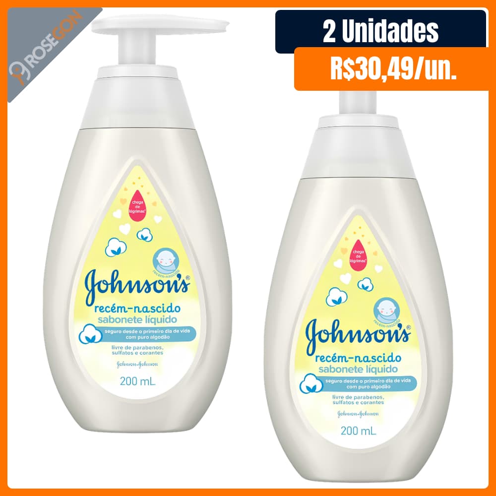 Kit 2 Sabonetes Líquidos para Recém Nascido Johnson's Baby RN 200ml cada