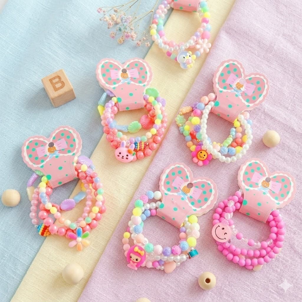 Kit Pulseiras Para Criança Infantil Frutas Doces Coloridos