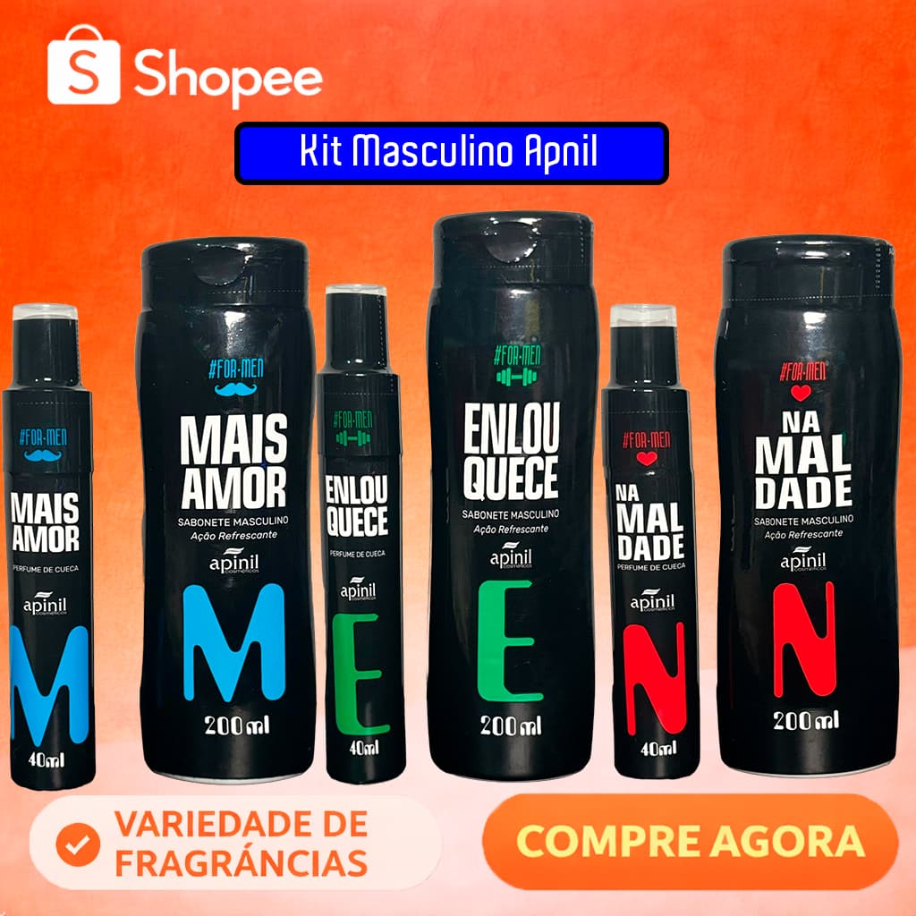 Kit Masculino For Men Apinil – Sabonete + Perfume Masculino – Ação Refrescante