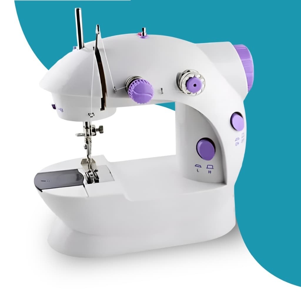 MIni Máquina de Costura Portátil Elétrica Bivolt – Costura Reta com Pedal  – Compacta para Uso Doméstico