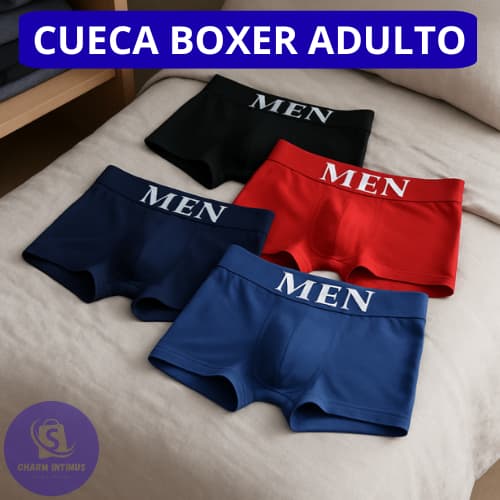 Kit Cueca Boxer Lisa Sem Costura Masculino Adulto Cores Variadas