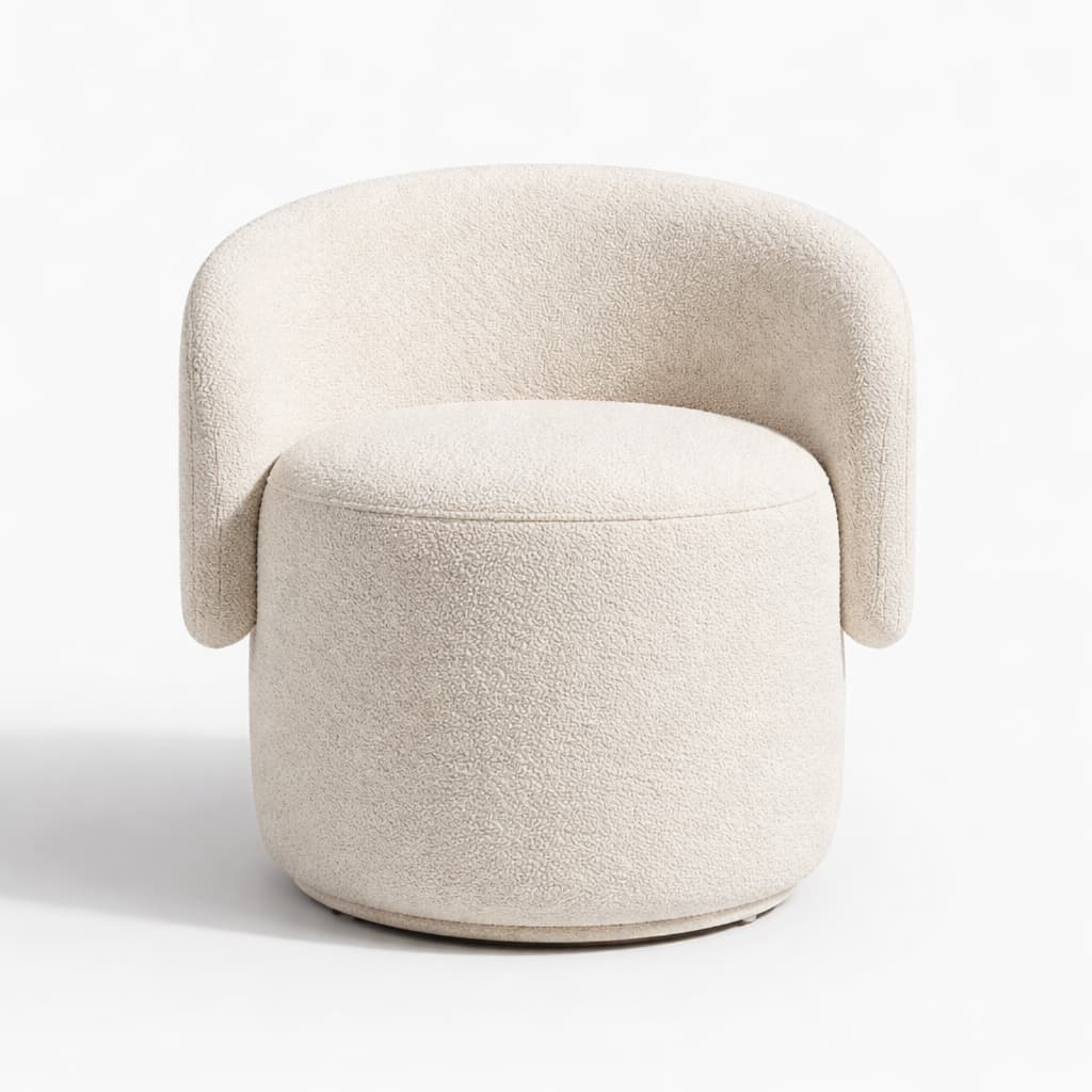 Poltrona Orgânica Aisha Em Tecido Boucle Luxuoso