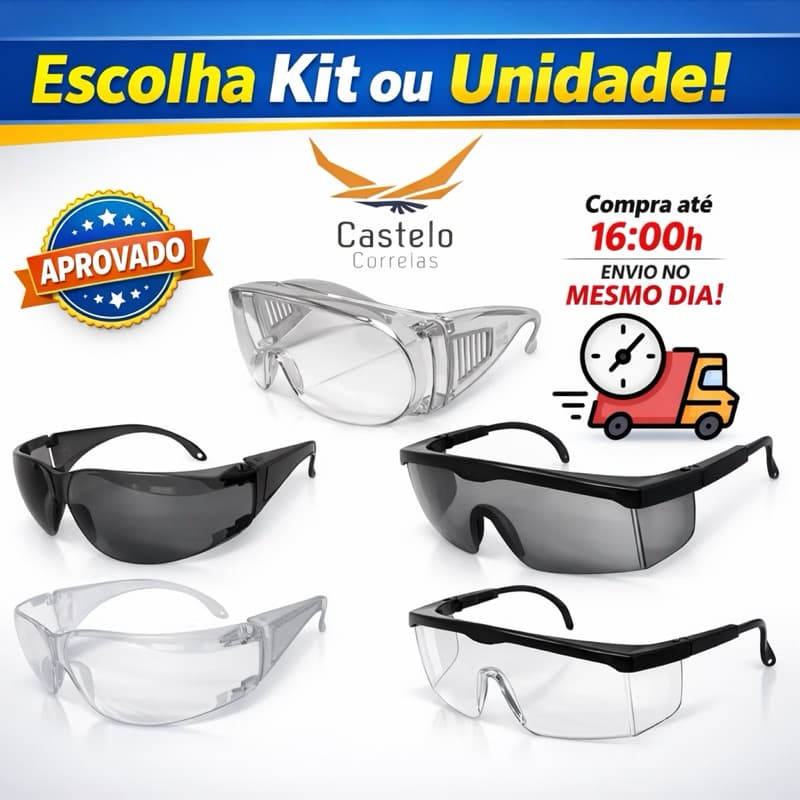 Óculos de proteção EPI - Qualidade Premium