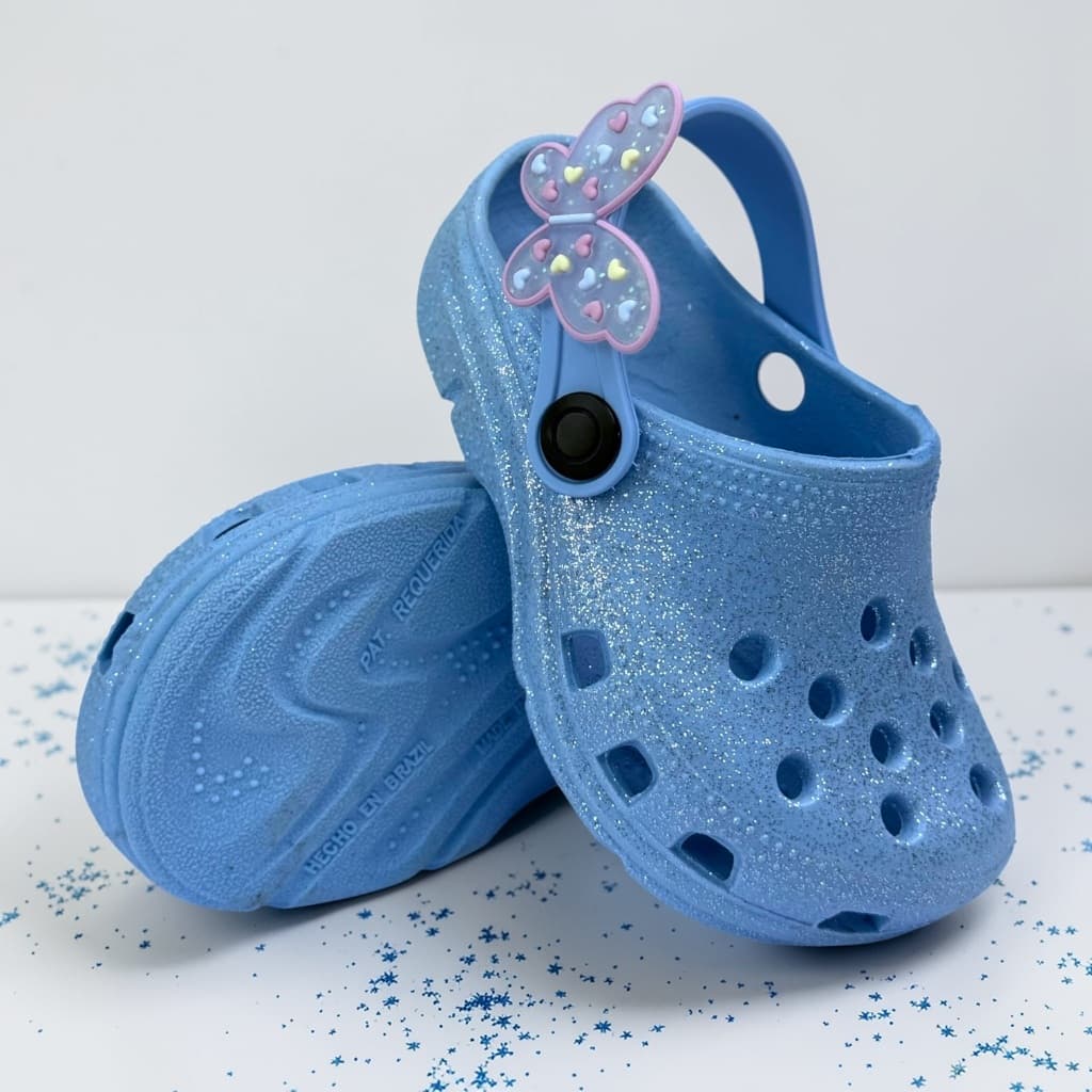 Babuche Infantil para Meninas com Brilho Glitter