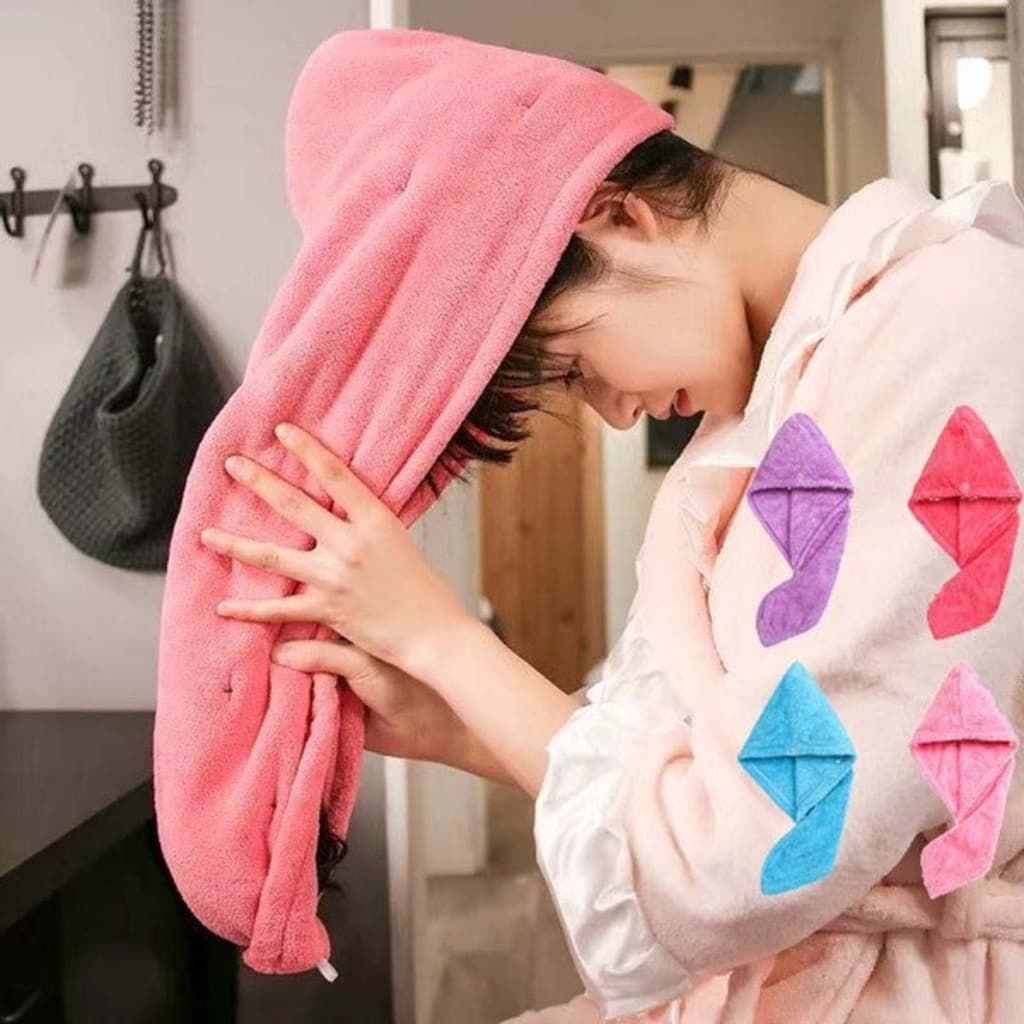 Kit 6 Unidades Toalha Mágica Feminina para Secagem Rápida dos Cabelos