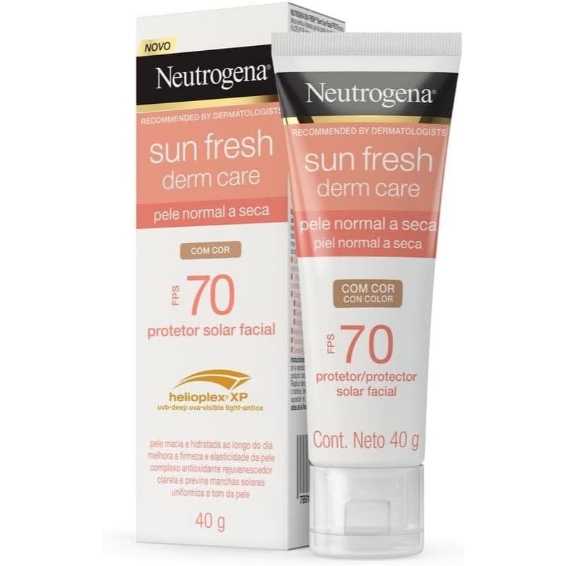Protetor Solar Facial Neutrogena Sun Fresh Derm Care FPS 70 com Cor 40g