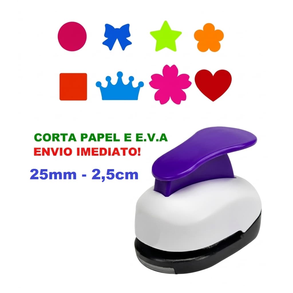 Kit 8 Perfurador Cortador De Eva E Papel Scrapbook - 25mm - 2,5cm
