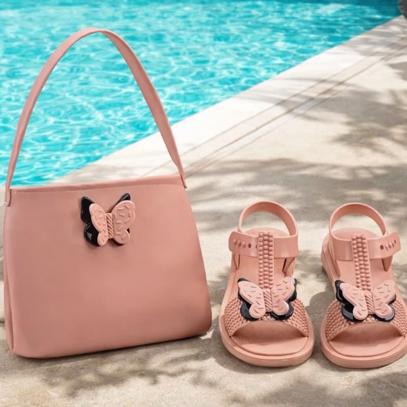 Conjunto Borboletinha 3d - Sandalia Infantil + Bolsa Infantil Borboleta 3d