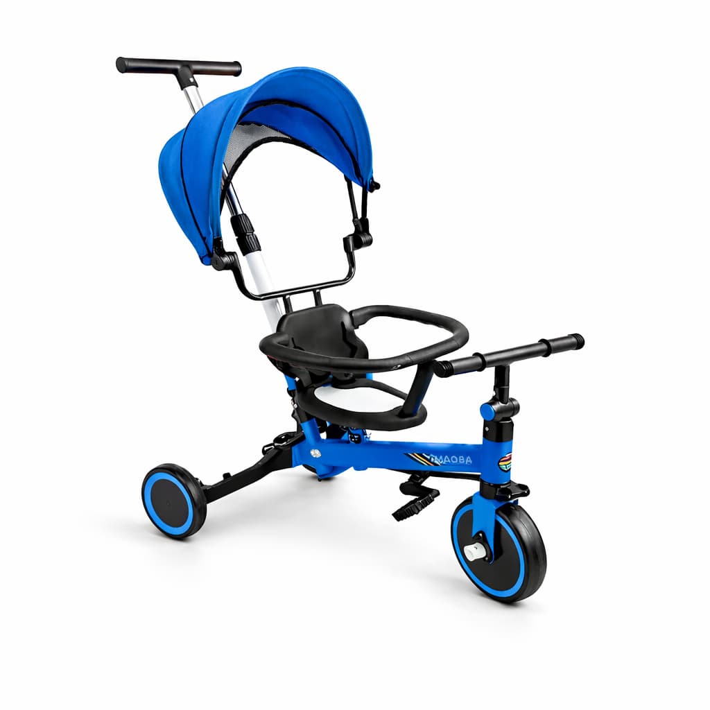 Triciclo Infantil 2 em 1 com Empurrador e Capota Para Passeio Bebê Confortável Seguro Praça e Parque