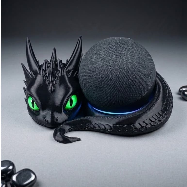 Suporte para Alexa suporte criativo estátua dragon base Dragão Amazon Echo Dot 4ª e 5ª geração Acessório Decoração Caixa