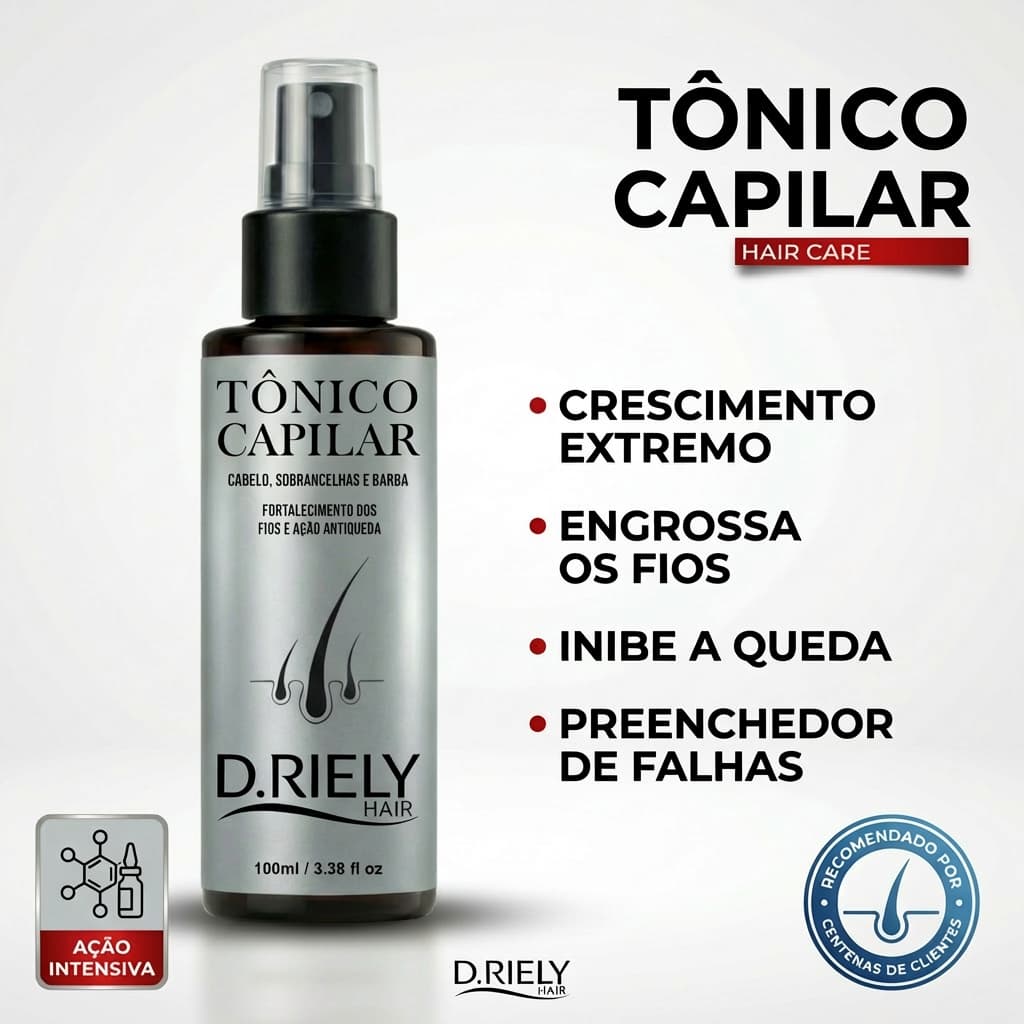 Tonico Capilar Crescimento Cabelo Barba Sobrancelha Antiqueda Fortalecimento Rápido