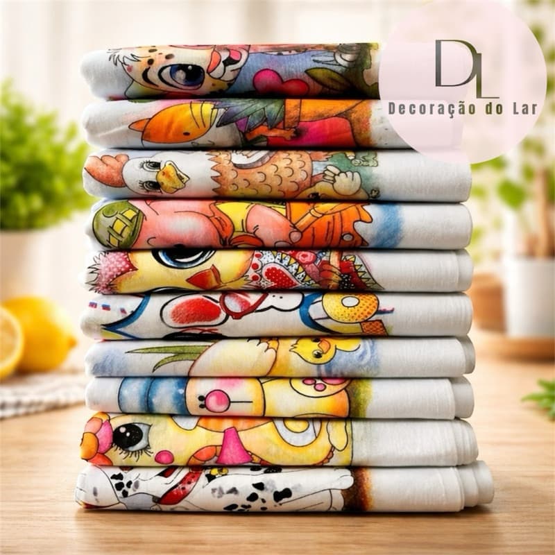 Kit Pano De Prato Cozinha Estampado 100% Algodão com Bainha pano estampado Decoração