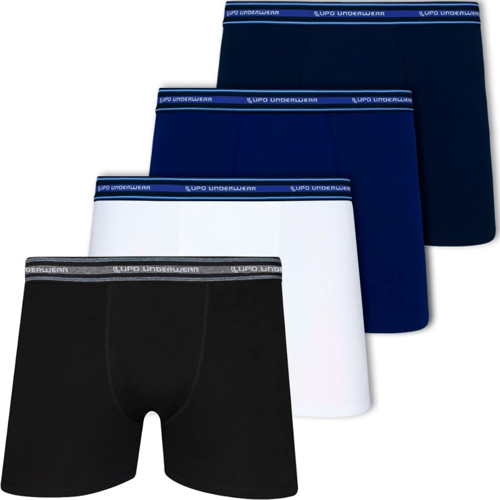 Kit 4 Cuecas Lupo Boxer Em Algodão Respirável Masculino Adulto Pacote Cueca Box Confortável Original